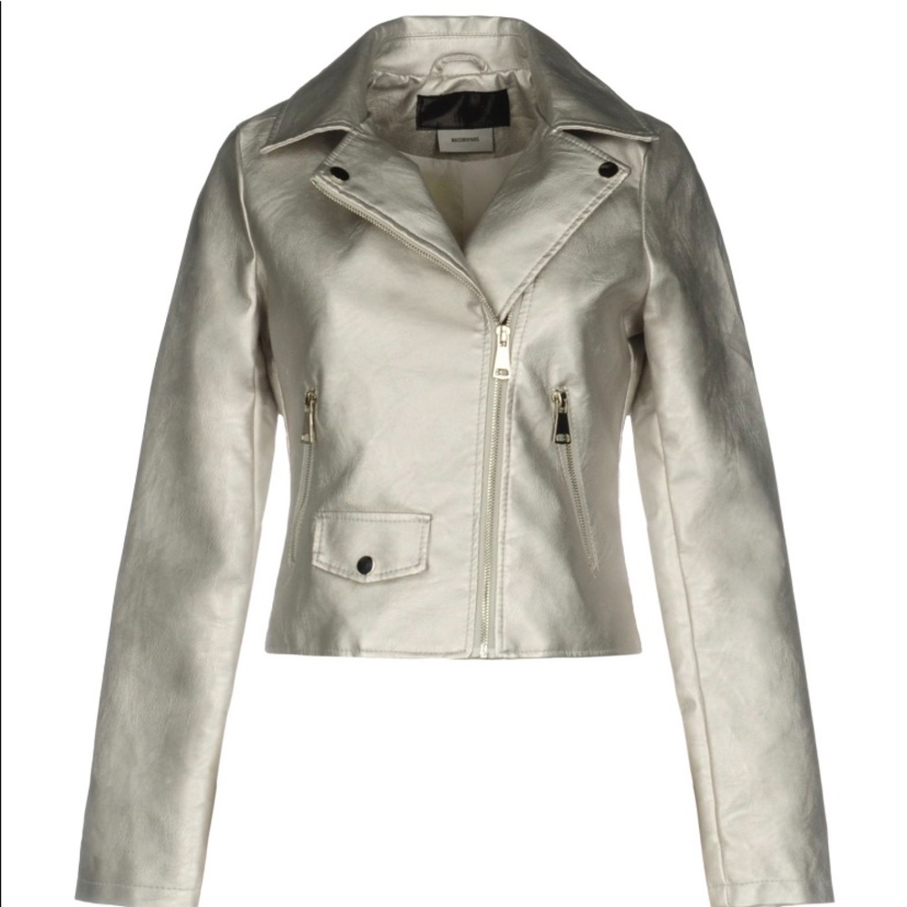 Maison 9 Paris Silver Biker Style Jacket Size L